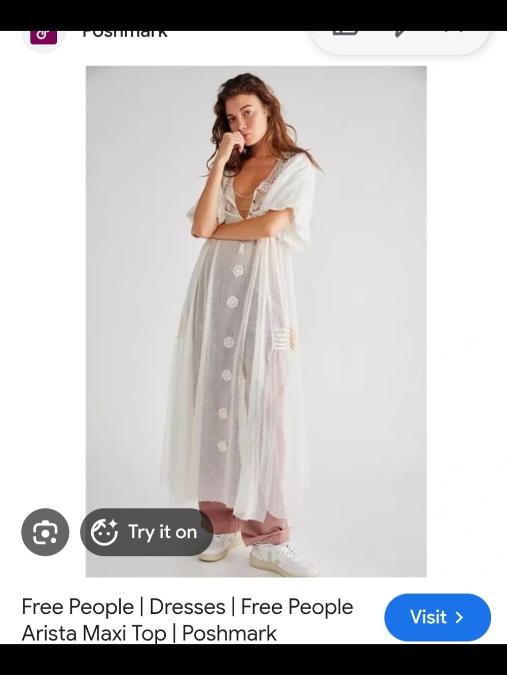 Nwdt Free People Arista Maxi Dress in Ivory